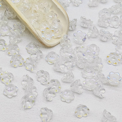 Campanula Flower Glass Beads 7x12mm Frosted Glossy Pastel 50pcs 5