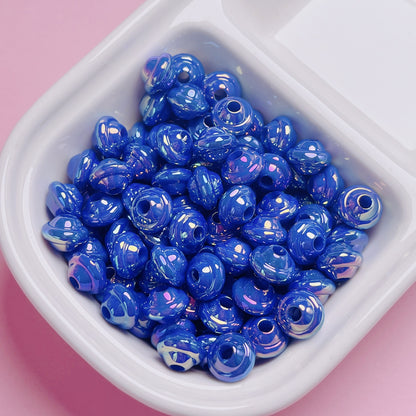 Plating Small Flying Saucer Acrylic Beads 10mm UV Colors Mixed 20pcs 16