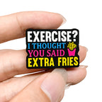Silicone Focal Beads French Fries Colorful Text on Black 20pcs 5
