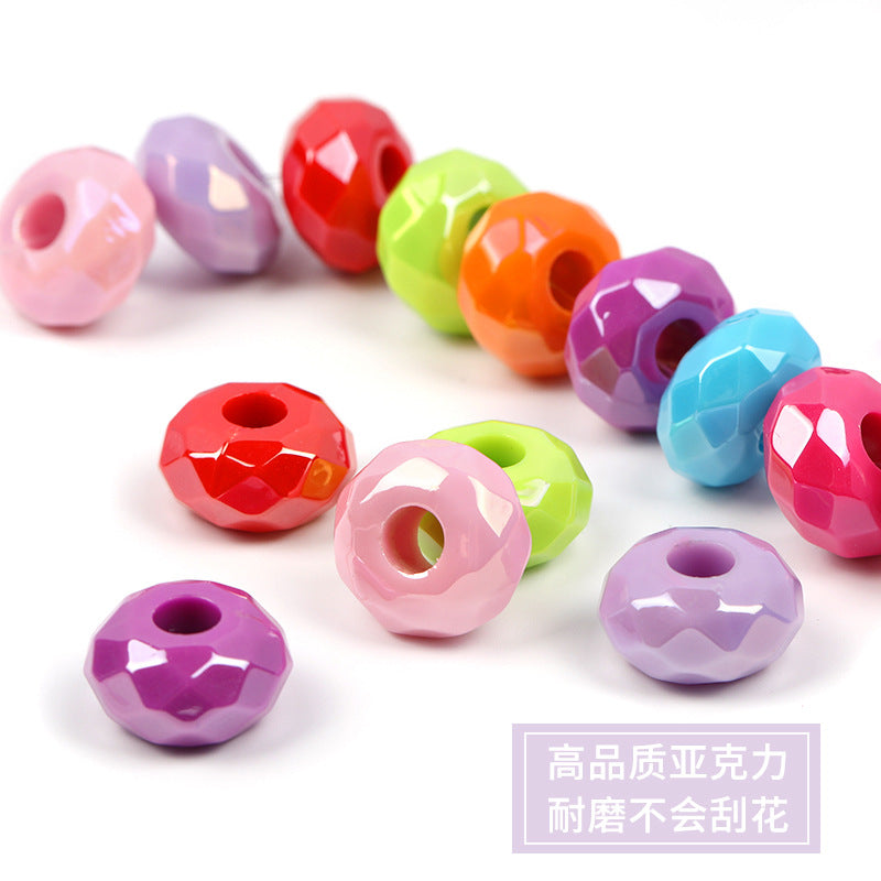 Acrylic Spacer Beads 14mm Candy Solid Color Large Hole 100pcs 2