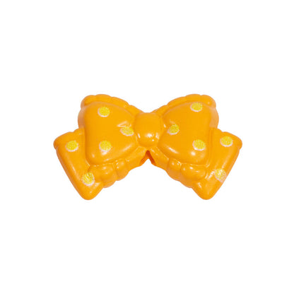 Polka Dotted Double Layer Bow Acrylic Beads 25mm Colorful Glossy 10pcs 14