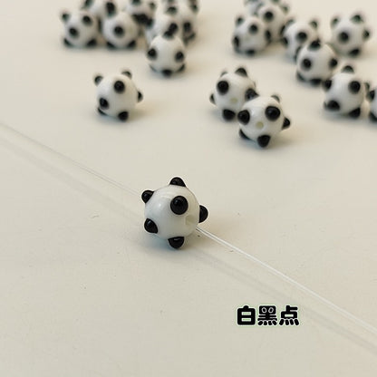 Lampwork Glass Beads Sea Urchin 11mm Handmade Polka Dotted 14pcs 22