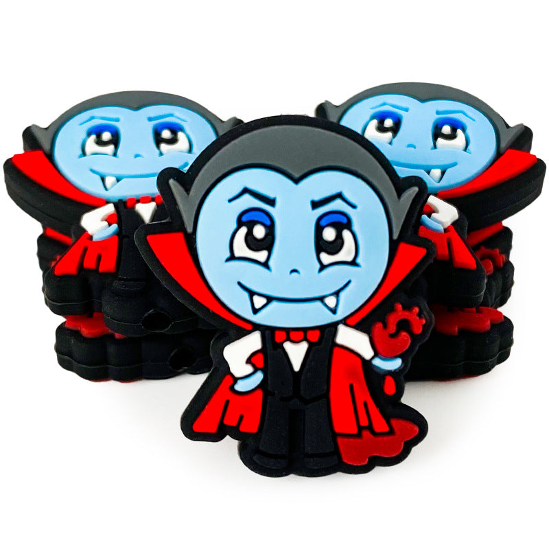 Silicone Focal Beads Vampire Holding Dripping Heart 20pcs 4