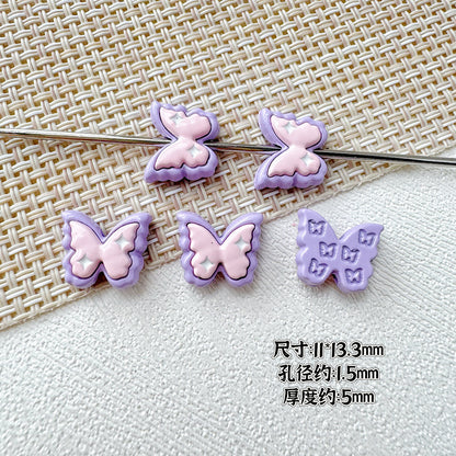 Butterfly Painted Metal Beads Decorative Alloy 10pcs 12
