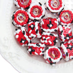 Hand Painted Animal Cream Cake Acrylic Beads 18-23mm Colorful 10pcs 4