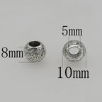 Tibetan Metal Beads 10mm Vintage Matte Pattern Large Hole Zinc Alloy 20pcs 3