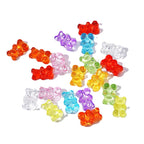 Clear Candy Colored Teddy Bear Acrylic Beads 12x18mm 10pcs 5