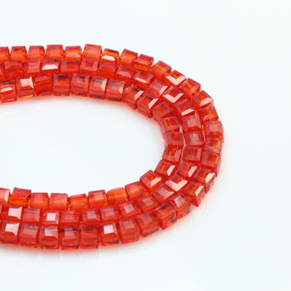 Square Glass Beads 4mm Transparent Clear Cube 100pcs 18