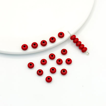Alloy Spacer Beads 6mm Colorful Baking Painted 50pcs 17