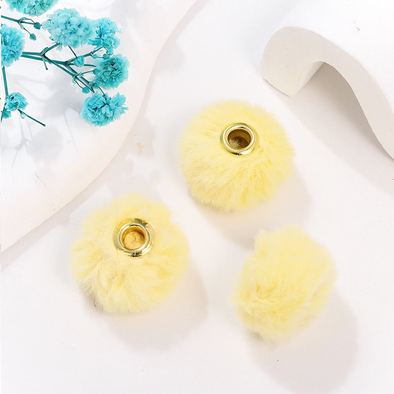 Fabric Fuzzy Abacus Spacer Beads 20mm Large Hole 50pcs 13