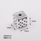 Plating Square Acrylic Beads 14mm Spot Plaid Mixed Colors 50pcs 2