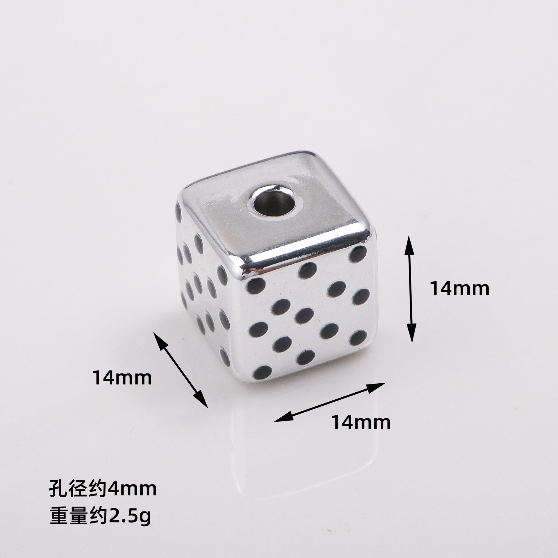 Plating Square Acrylic Beads 14mm Spot Plaid Mixed Colors 50pcs 2