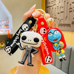 PVC Cartoon Halloween Couple Keychain Colorful Festive Charm