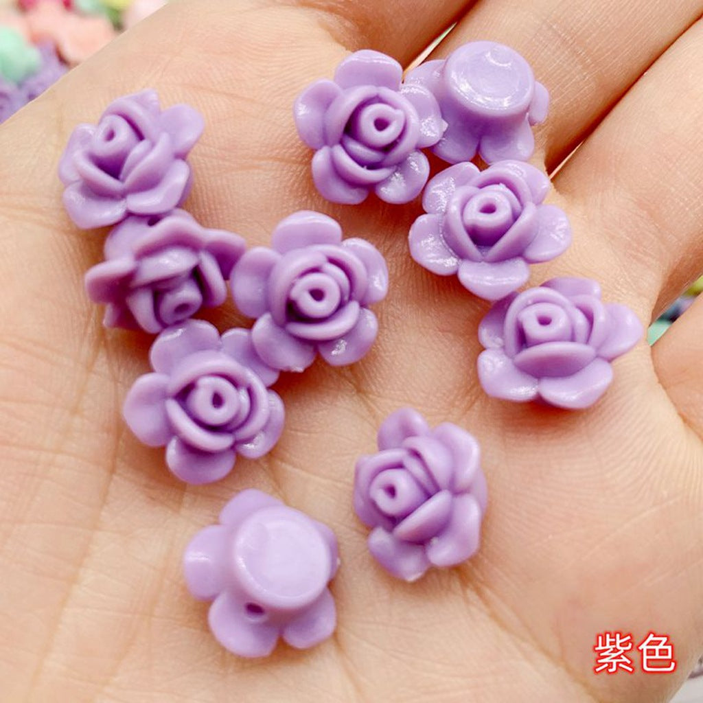 Japanese Camellia Acrylic Beads 12mm Pastel Colors 100pcs 9