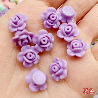 Japanese Camellia Acrylic Beads 12mm Pastel Colors 100pcs 9