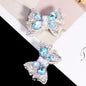 Faceted Bow Rhinestone Beads 25mm Full Pave Alloy 3pcs 10