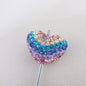 Rhinestone Heart Clay Beads 24mm Colorful Shamballa 6pcs 25