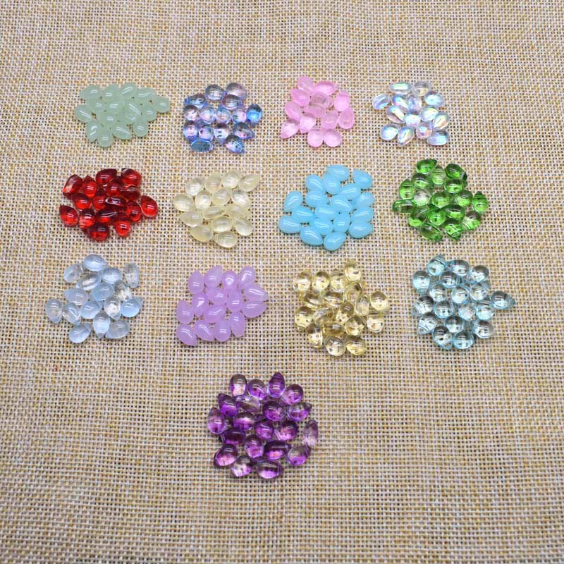 Czech Glass Beads Teardrop 9mm Assorted Translucent Colors 100pcs 2