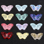 Electroplated Butterfly Glass Beads 8mm x 15mm Shimmering Colors 100pcs