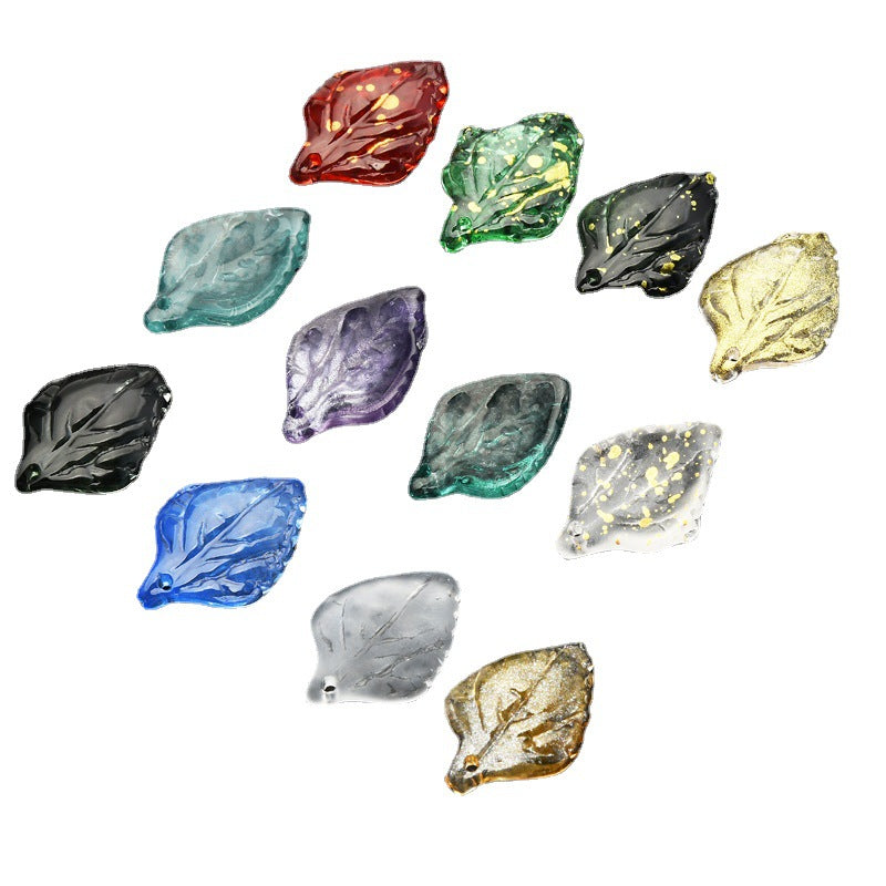 Czech Glass Beads Sunflower Leaf 16 x 23mm Multicolor Petal 20pcs