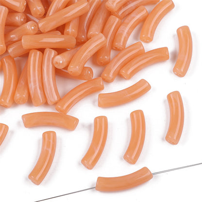Curved Tube Acrylic Beads 32mm Translucent Mixed Colors 40pcs 9