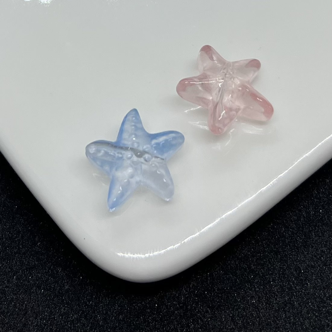 Electroplated Starfish Glass Beads 14mm Marine Organism Design 20pcs 2