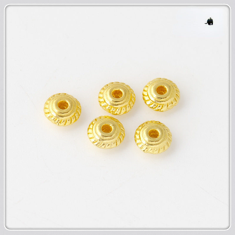 Alloy Spiral Patterned Tibetan Spacer Beads 4mm 100pcs 10