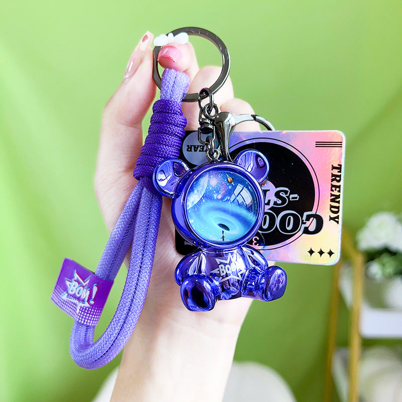 Resin Bear Wristlet Keychain Cosmic Galaxy Design Cool Colors 6