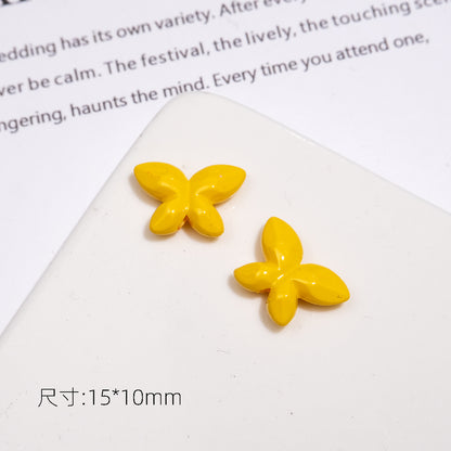 Baking Painted Faceted Butterfly Acrylic Beads 10mm Glossy Rainbow 50pcs 15