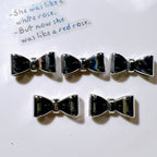 Plated Bow and Star Acrylic Beads Silver Metallic 10pcs 4