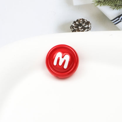 Baking Painted Acrylic Beads 18mm Enamel Candy Letter 50pcs 11