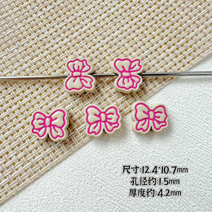 Rabbit and Bear Painted Metal Beads Glossy Finish Bulk 10pcs 31