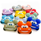 Silicone Focal Beads Automotive Car Design with Mouse Ears and Bright Expressions 20pcs 2