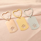 Stainless Steel Dog Claw Keychain with Heart Ring and Paw Cutout 3