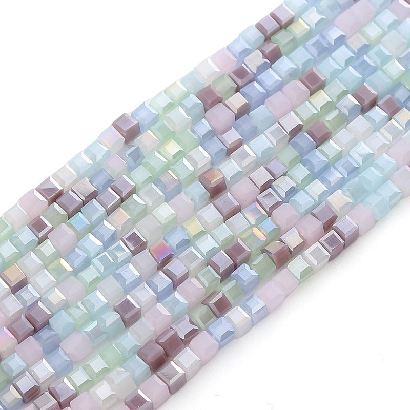 Colorful Faceted Square Seed Glass Beads 2mm 360pcs 17