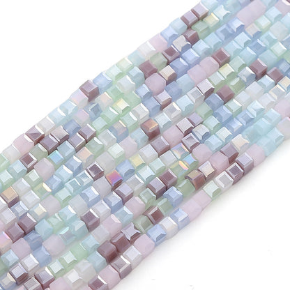 Colorful Faceted Square Seed Glass Beads 2mm 360pcs 17