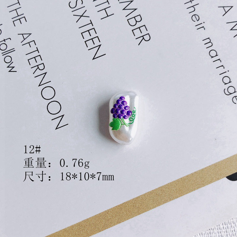 Hand Painted Irregular Shaped Acrylic Beads Imitation Pearl 10pcs 15