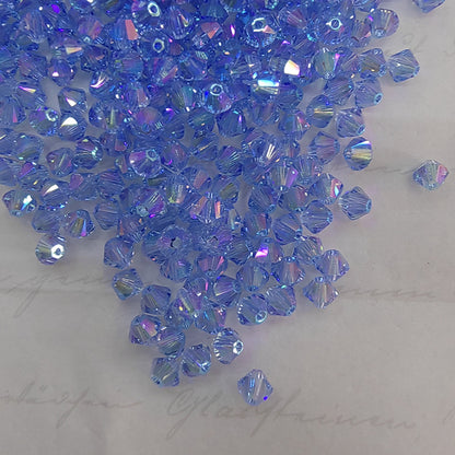 Electroplated Seed Glass Beads 4mm Faceted Multi Colored 40pcs 30