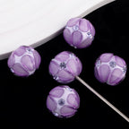 Flower Clay Beads 15mm Crystal Petal Wrapped Pastel Mixed 6pcs 3