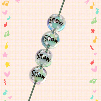 Hand Painted Christmas Tree Gloves Series Acrylic Beads 16mm 5pcs 8