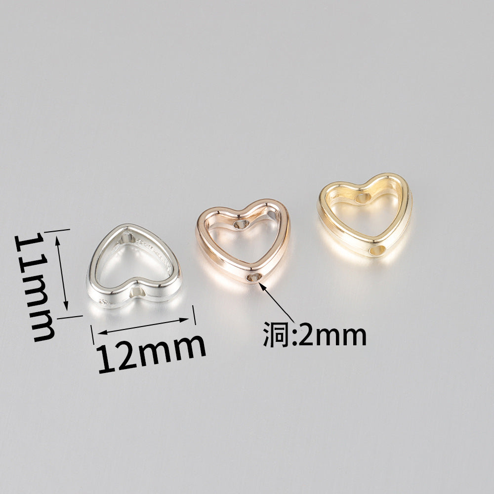 Hollow Heart Acrylic Beads 11x12mm CCB Plastic Mixed Colors 100pcs 2