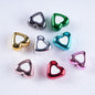Metal Dual Color Heart Acrylic Beads 15mm Shiny Hollow 50pcs 14
