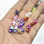 Plated Rhombus Acrylic Beads 13mm Transparent Iridescent 20pcs 3