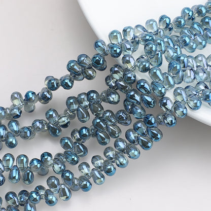 Crystal Teardrop Czech Glass Beads 6 9mm Iridescent Colors 100pcs 13