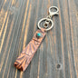 Vintage Embossed Leather Lanyard Keychain Genuine Cowhide 14cm 2pcs 6
