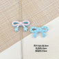 Bow and Star Metal Beads 34mm Painted Pastel Colors 5pcs 5