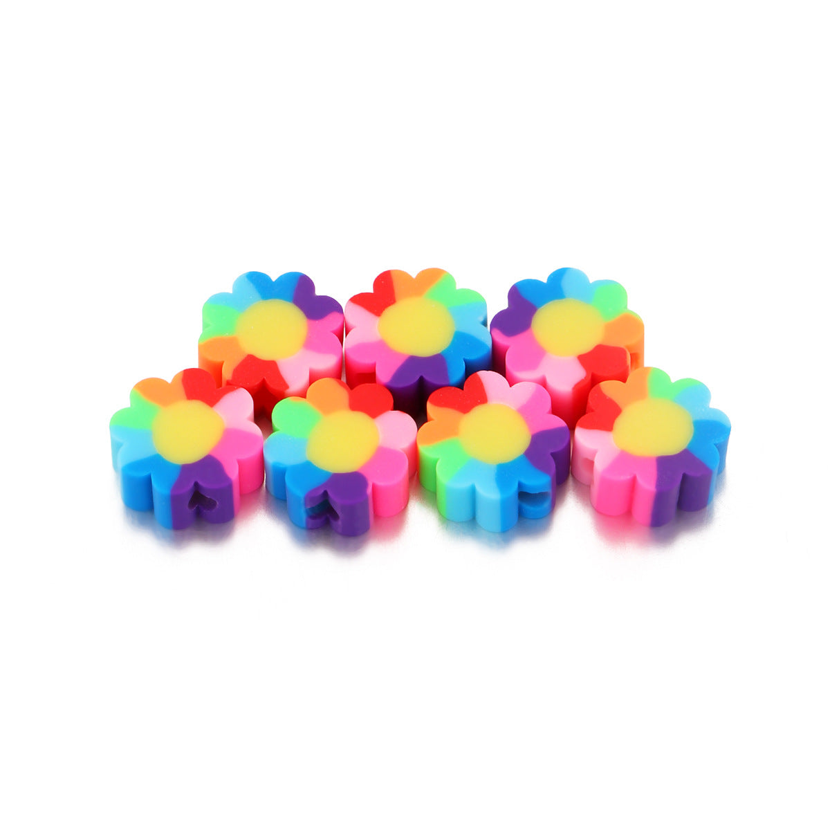 Flower Clay Beads 10mm Colorful Sunflower Polymer 100pcs 5