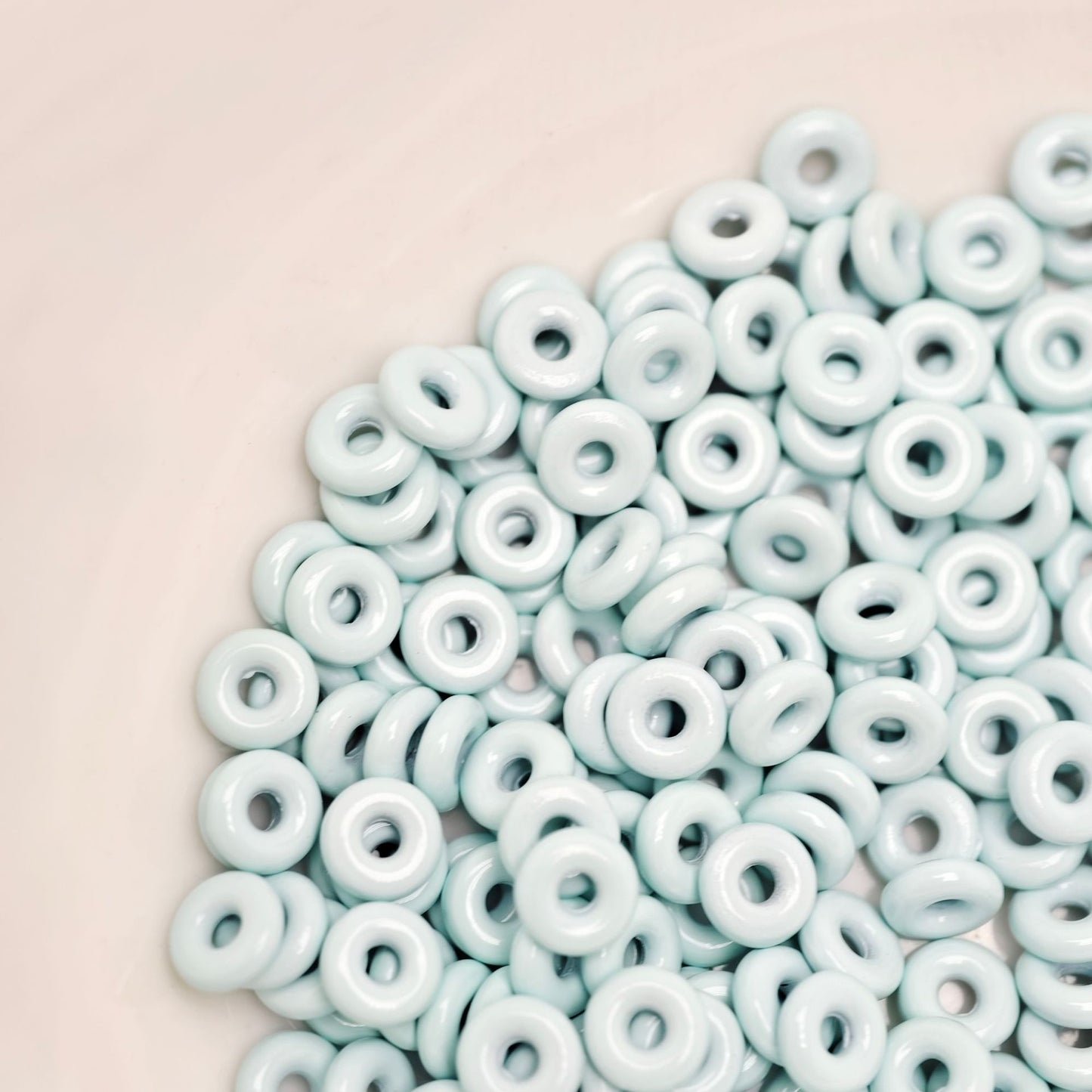 Alloy Donut Spacer Beads 5mm Baking Painted Solid Color 30pcs 9