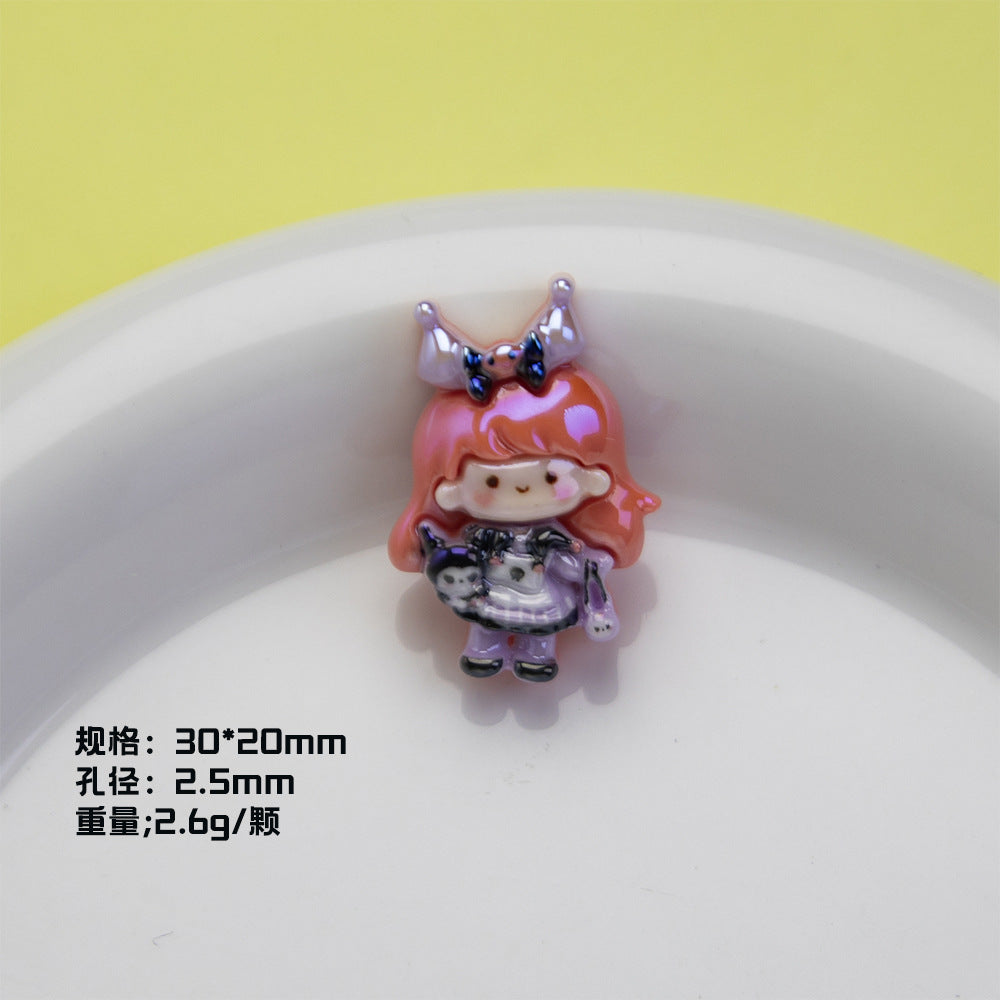Plating Sanrio Resin Beads Glossy Pretty Girl Series 10pcs 6