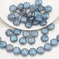 Electroplated Flat Spiral Glass Beads 12mm Metallic Iridescent 30pcs 7